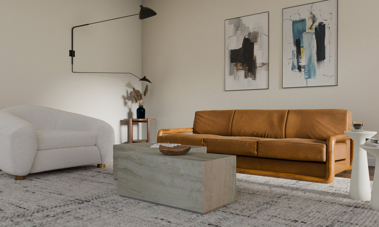 Serge Two Arm Rotating Wall Sconce - One Curved One Straight-France & Son-LBW030BLKD-Wall LightingBlack-7-France and Son