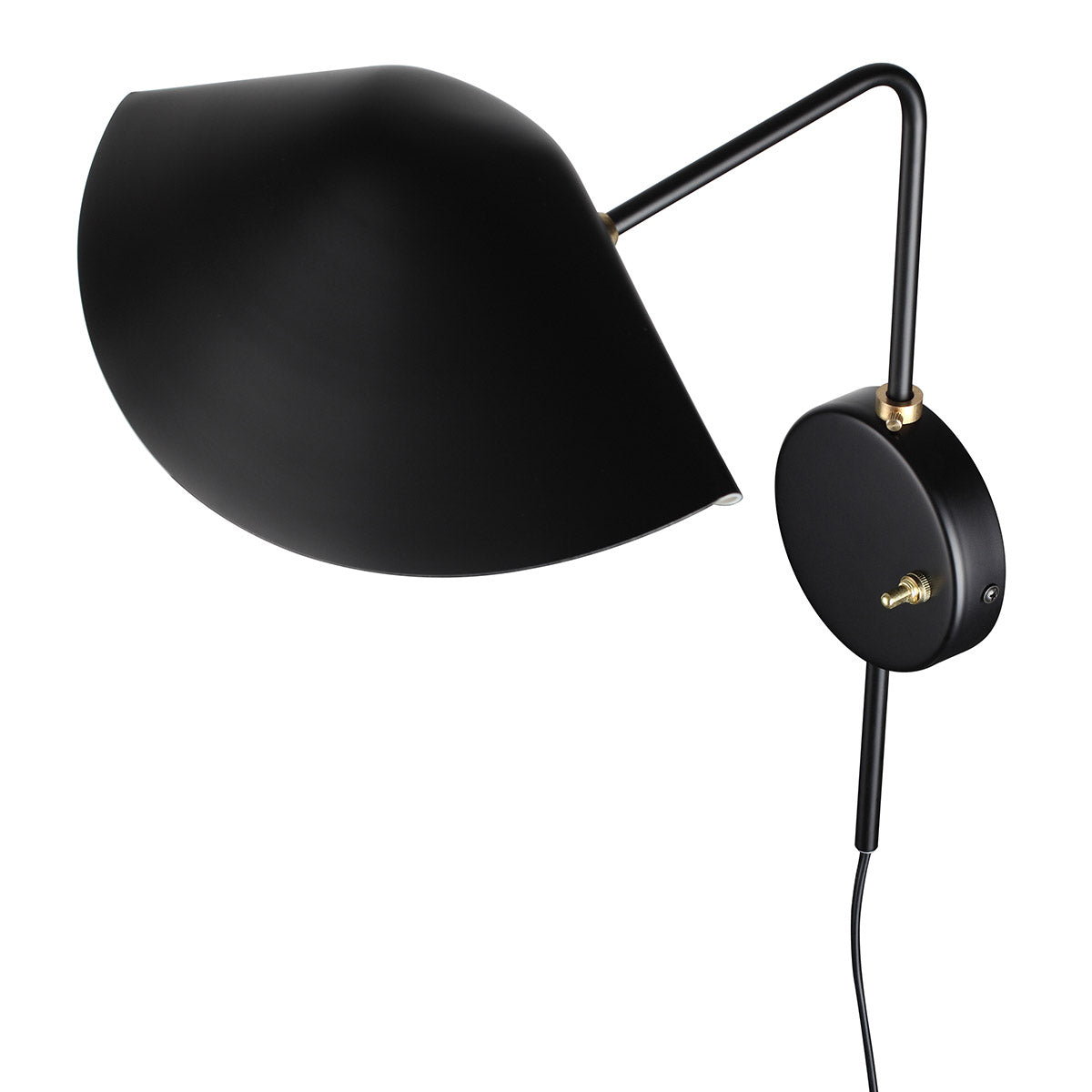 Mid Century Serge Antony Rotating Wall Sconce-France & Son-LBW060BLK-Wall LightingBlack-5-France and Son