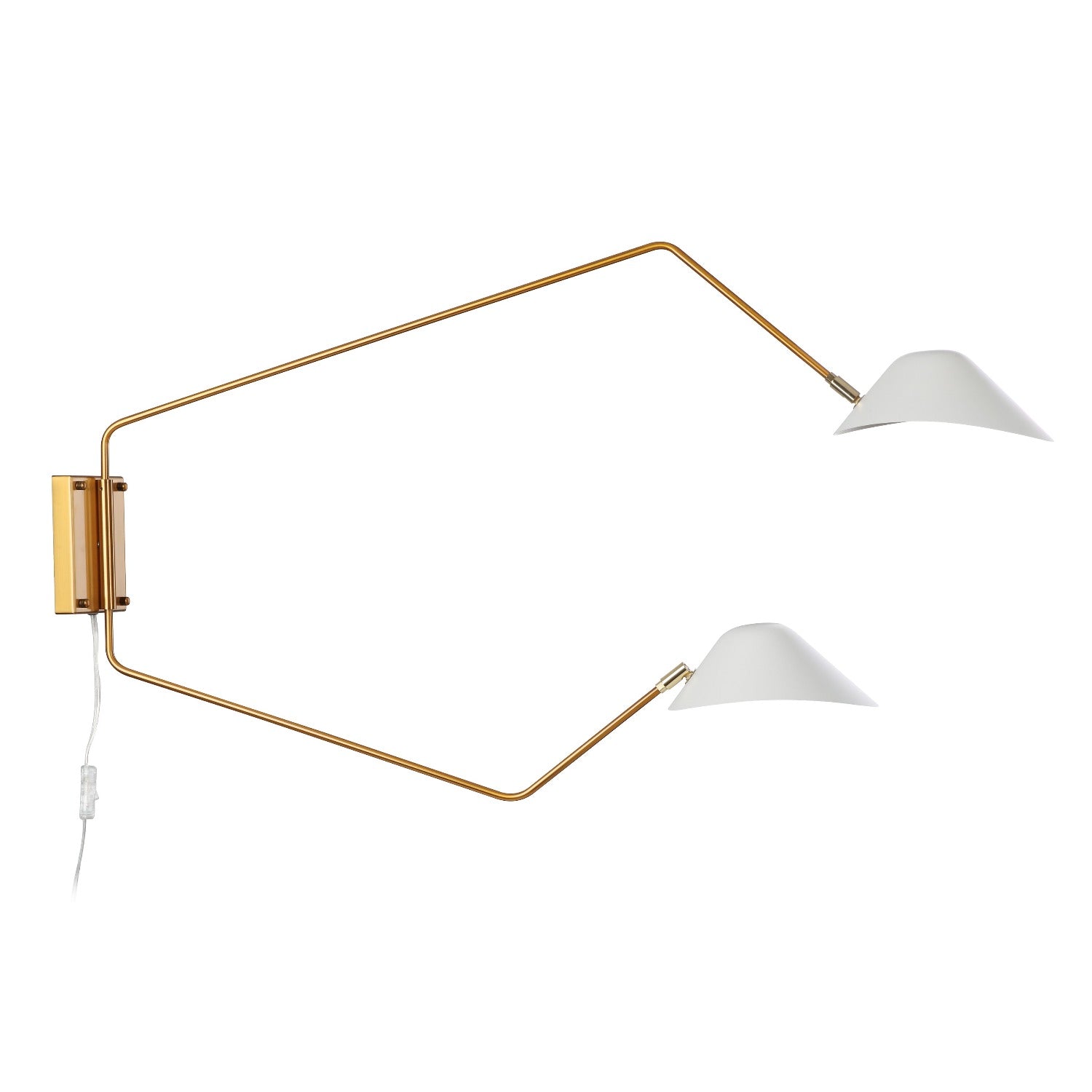 Chapeau Double Rotating Wall Sconce-France & Son-LBW094DBRSWHT-Wall LightingWhite-2-France and Son