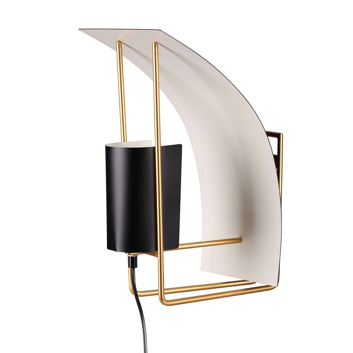 Mid Century Parachute Wall Sconce-France & Son-LBW115BLKGLD-Wall Lighting-1-France and Son