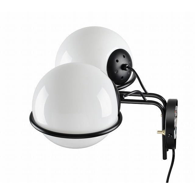 Sarfatti Double Globe Wall Sconce-France & Son-LBW1602BLK-Wall LightingBlack-2-France and Son