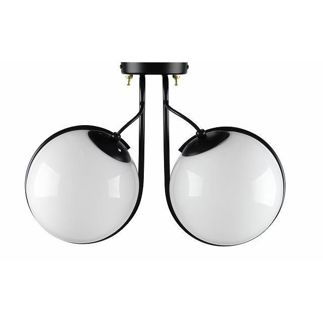 Sarfatti Double Globe Wall Sconce-France & Son-LBW1602BLK-Wall LightingBlack-3-France and Son