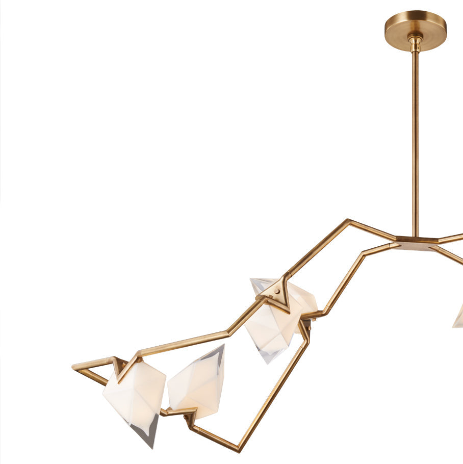 Modern Branching Geode Chandelier - Large-France & Son-LM9198PBRS-Chandeliers-2-France and Son