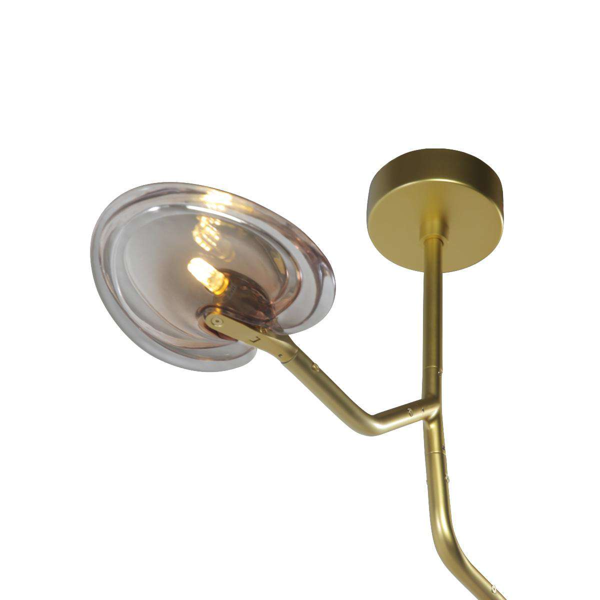 Branching Reniform Art Glass Chandelier - 3 Bulb-France & Son-LM9603PGOLD-Chandeliers-3-France and Son