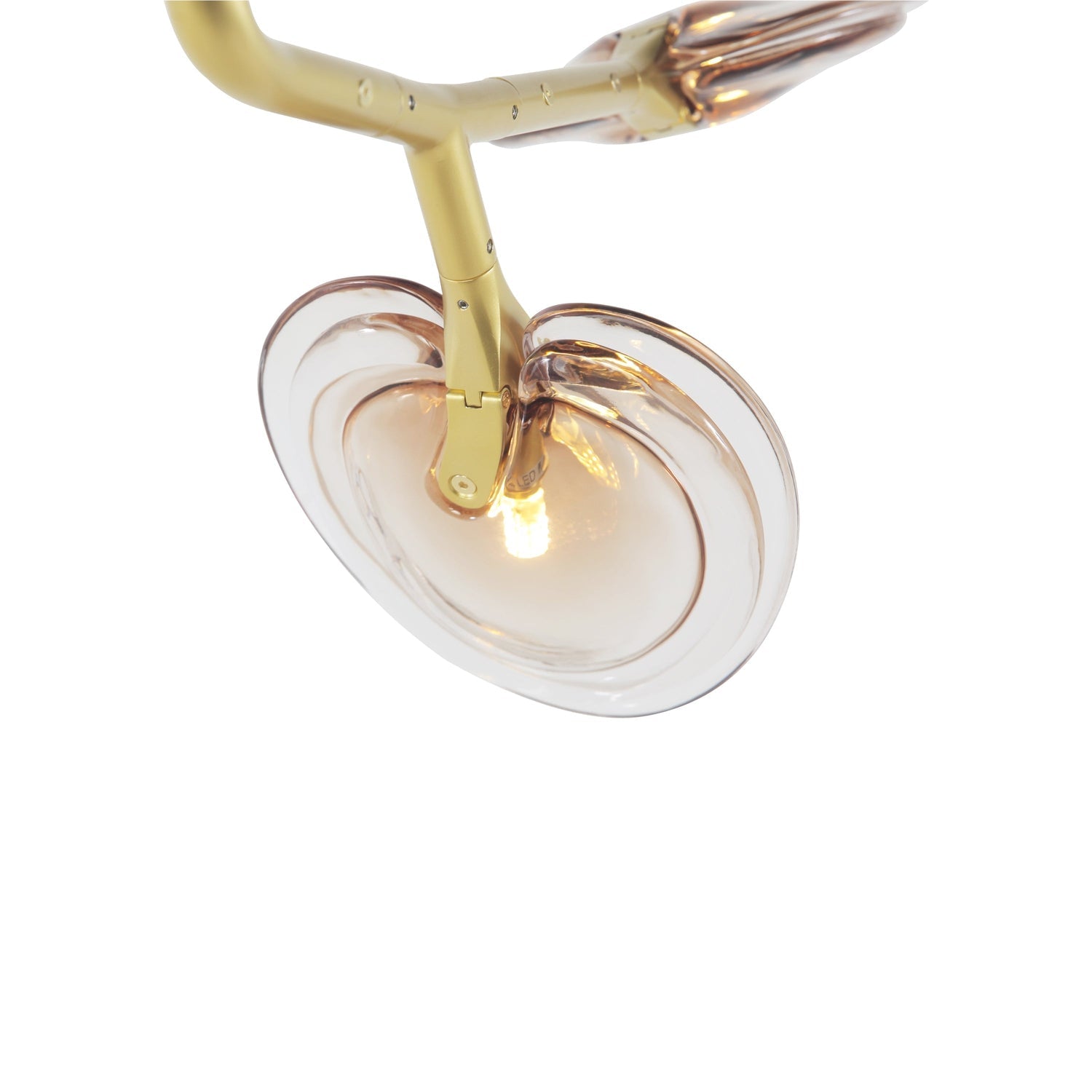 Branching Reniform Art Glass Chandelier - 3 Bulb-France & Son-LM9603PGOLD-Chandeliers-4-France and Son