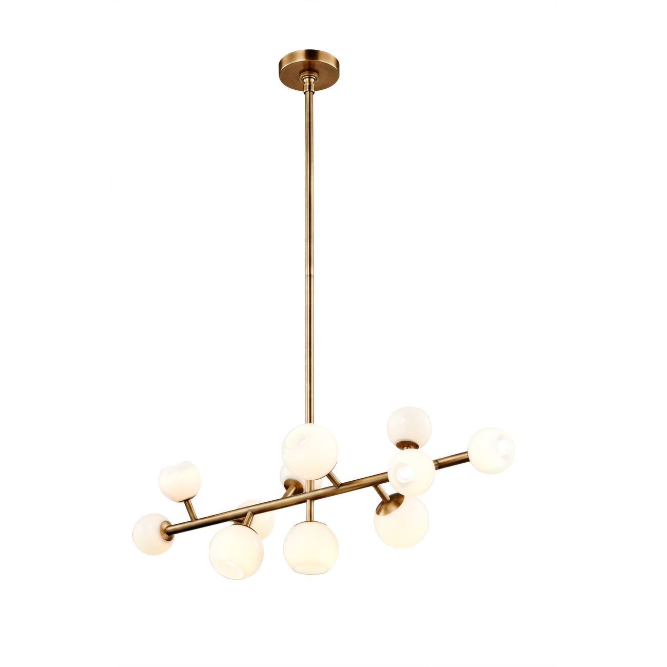 Vaccinium Branching Globe Linear Chandelier-France & Son-LM9811PBRS-Chandeliers-1-France and Son