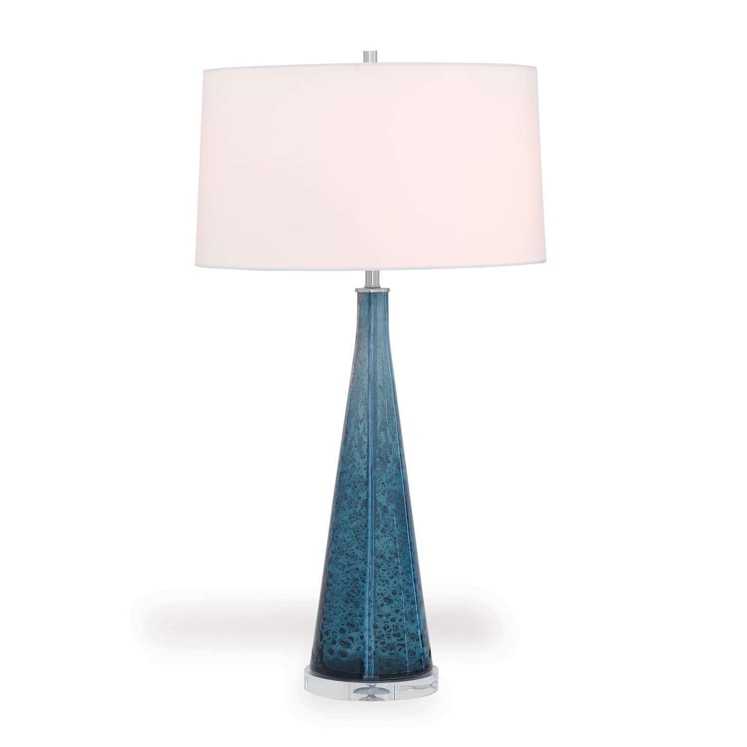 London Smoke Blue Glass Lamp 33"H-Port 68-PORT-LPAS-292-01-Table Lamps-1-France and Son