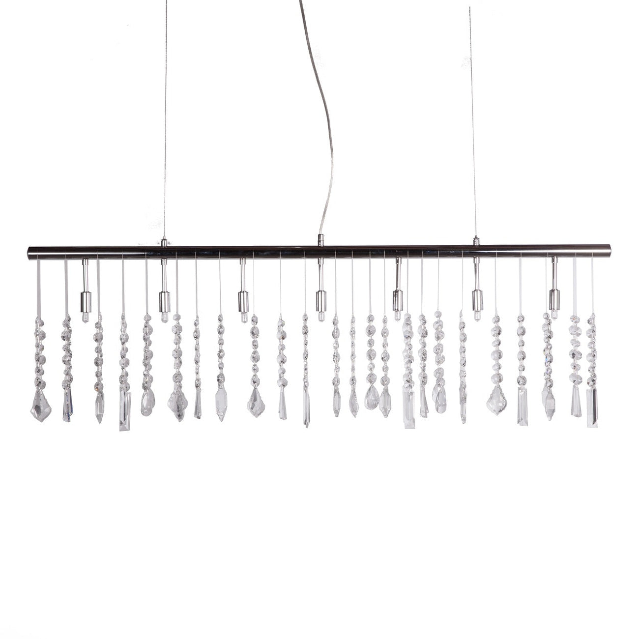 Harald Linear Crystal Chandelier-France & Son-LS3018S1-Chandeliers-1-France and Son