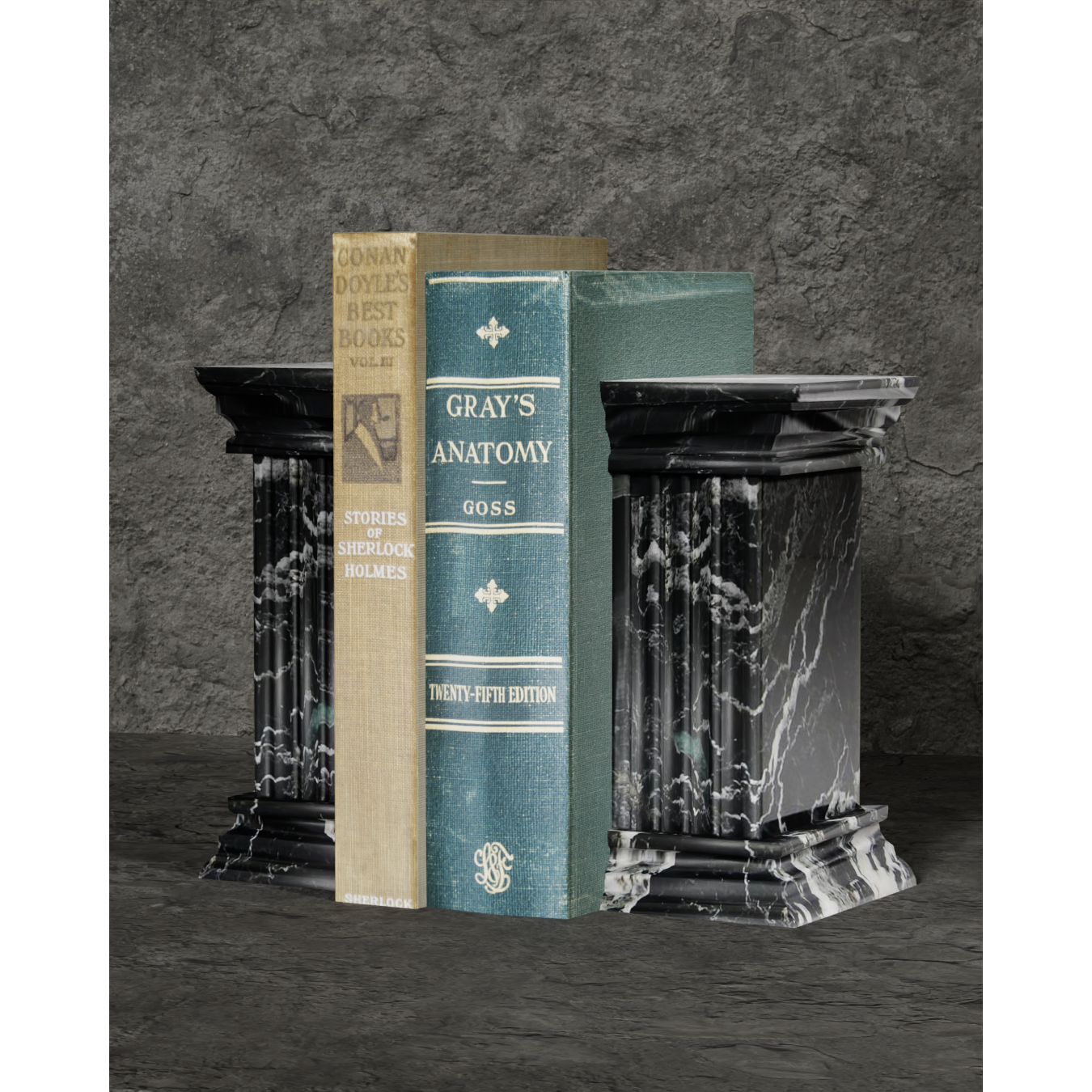 Epoch Collection Ebony & Gold Stone Bookends-FABLER-MC-BE40-BZ-Bookends-1-France and Son