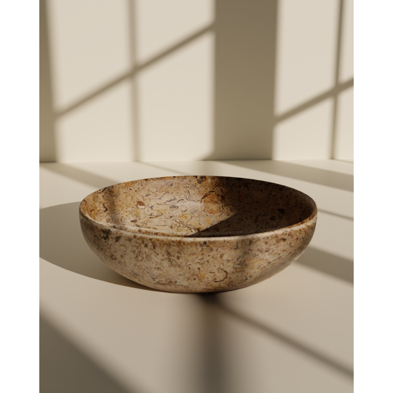 Flora Collection Mist Gray 16" Stone Bowl-FABLER-MC-BW20-FS-Bowls-1-France and Son