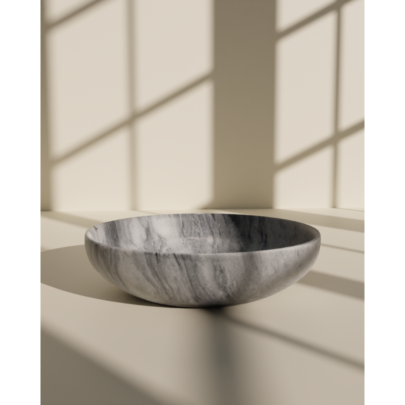 Flora Collection Mist Gray 12" Stone Bowl-FABLER-MC-BW30-CG-Bowls-1-France and Son