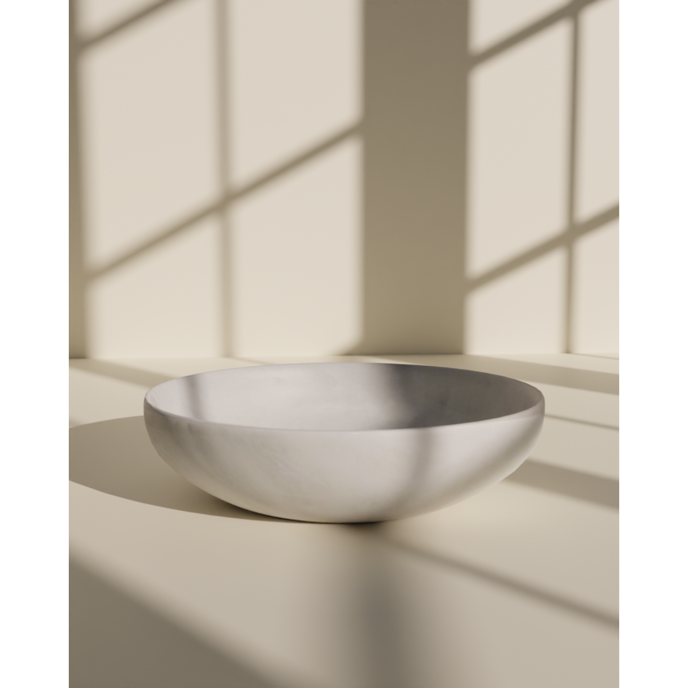 Flora Collection Ivory 12" Stone Bowl-FABLER-MC-BW30-PW-Bowls-1-France and Son
