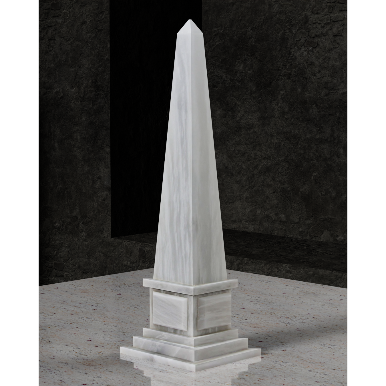 Pegasus Collection Ivory White 20" Stone Obelisk-FABLER-MC-OB06-PW-Decor-1-France and Son