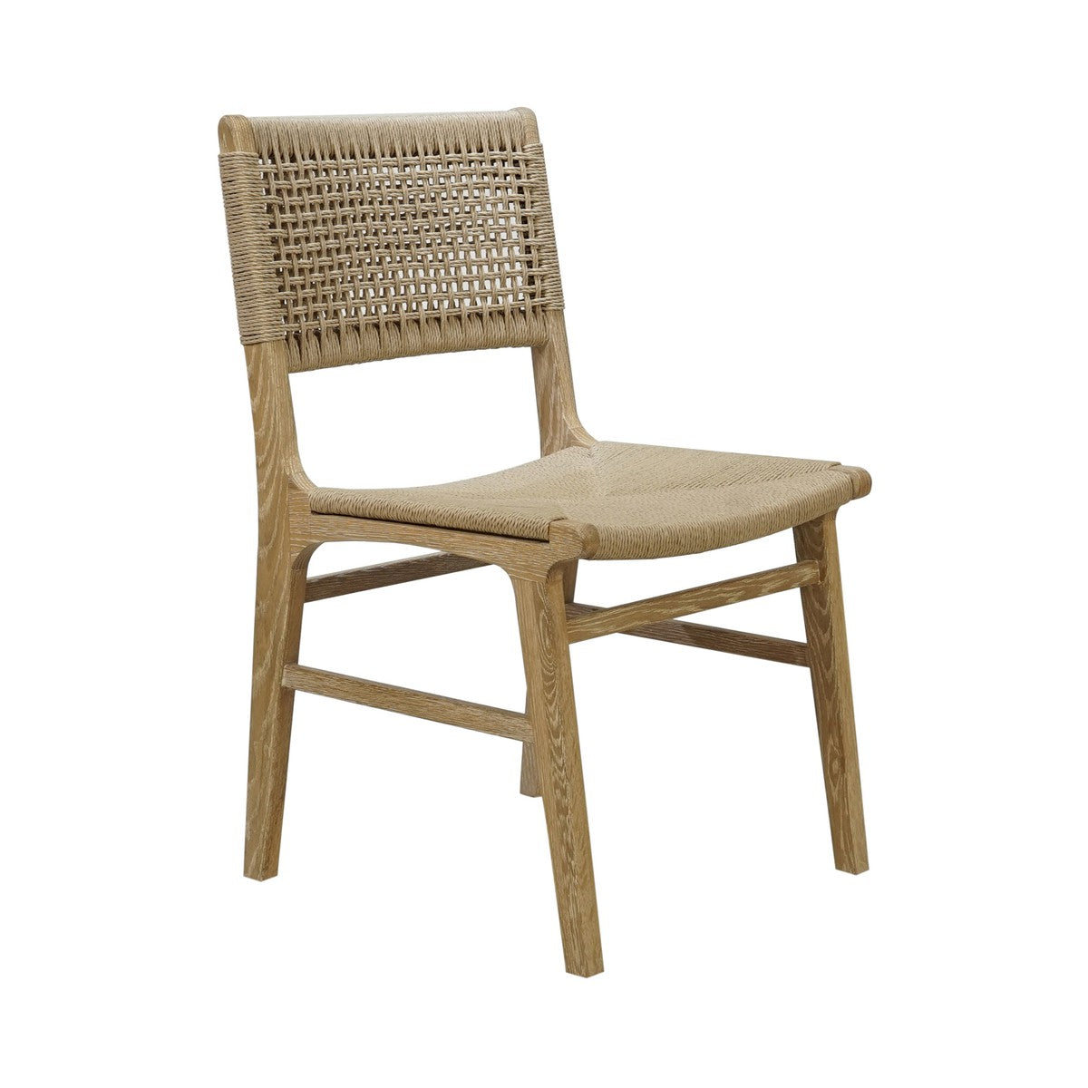 Monroe - Woven Back Dining Chair With Rush Seat In Cerused Oak