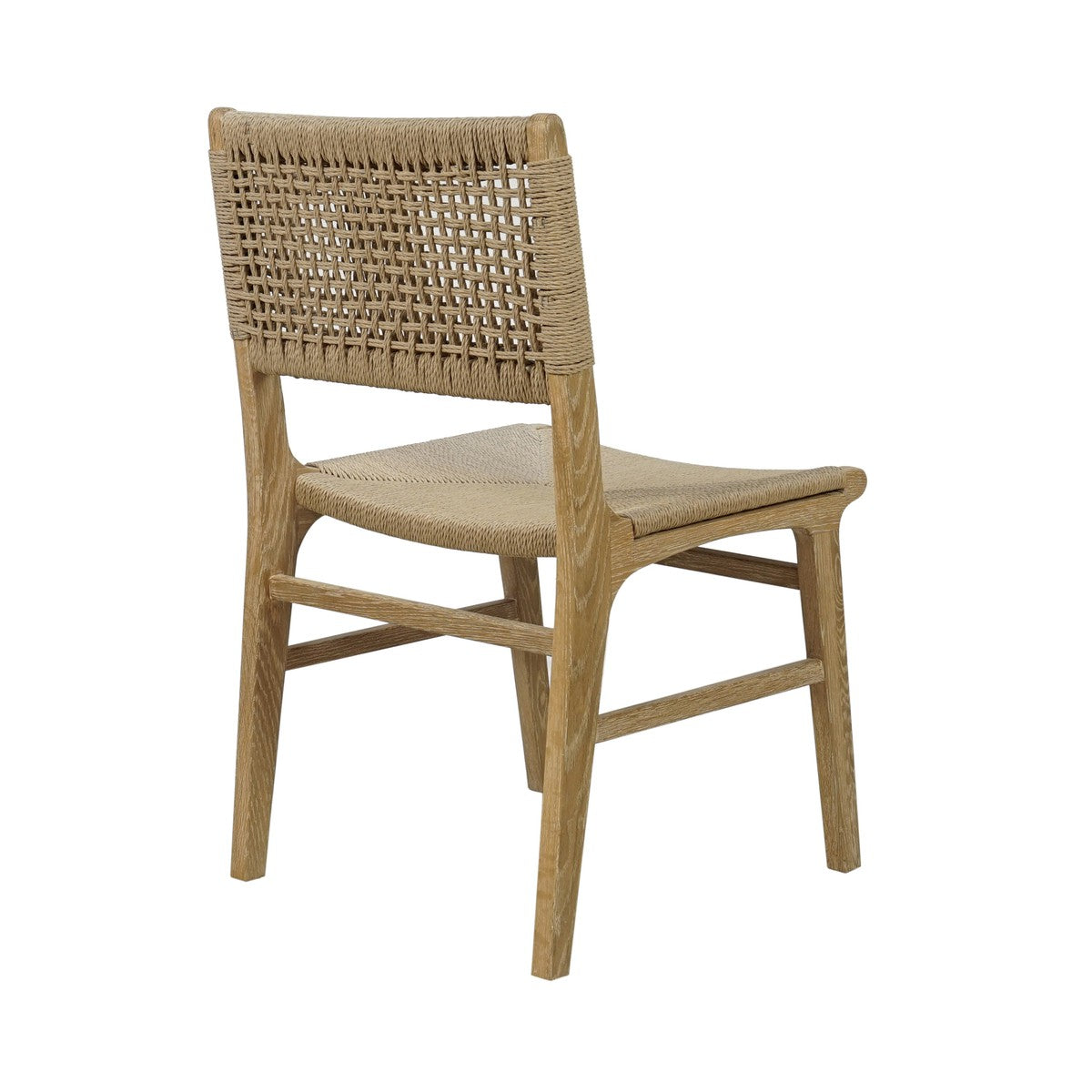 Monroe - Woven Back Dining Chair With Rush Seat In Cerused Oak