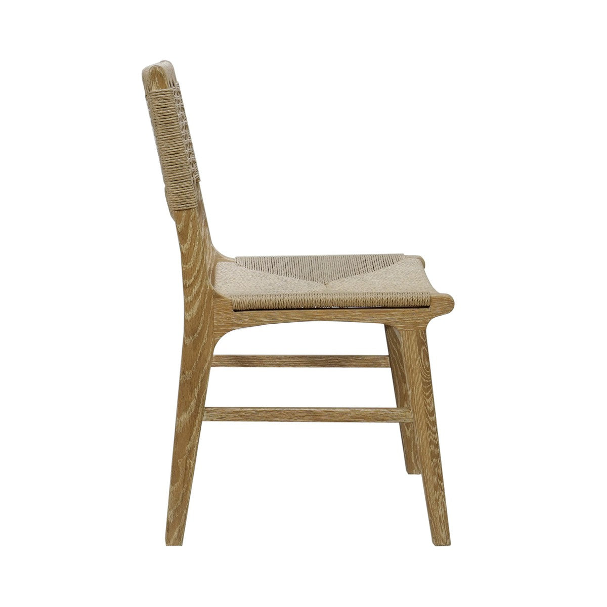Monroe - Woven Back Dining Chair With Rush Seat In Cerused Oak