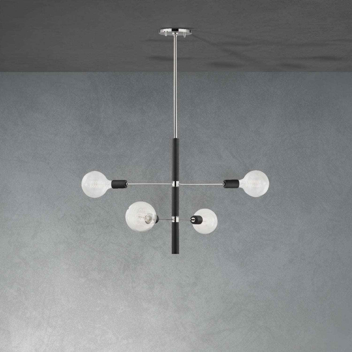 Astrid 4 Light Chandelier-Mitzi-STOCKR-HVL-H178804-PN/BK-ChandeliersPolished Nickel-1-France and Son