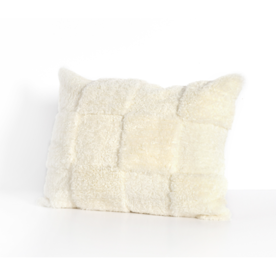 Patchwork Shearing Lumbar Pillow-Four Hands-FH-232265-002-PillowsCream-1-France and Son