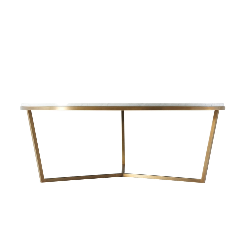 Fisher Round Cocktail Table (Marble)-Theodore Alexander-THEO-TAS51034.C095-Coffee TablesPolished Nickel-7-France and Son