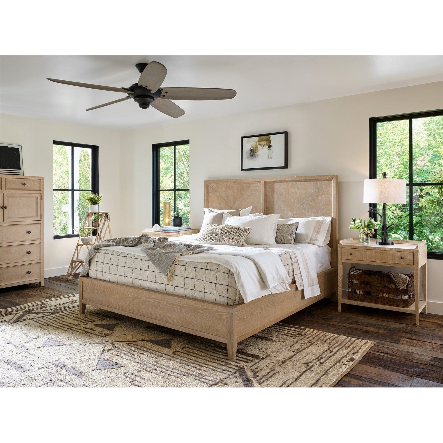 Ames Bed Complete King-Universal Furniture-UNIV-U011D265B-BedsRustic Natural Oak-2-France and Son