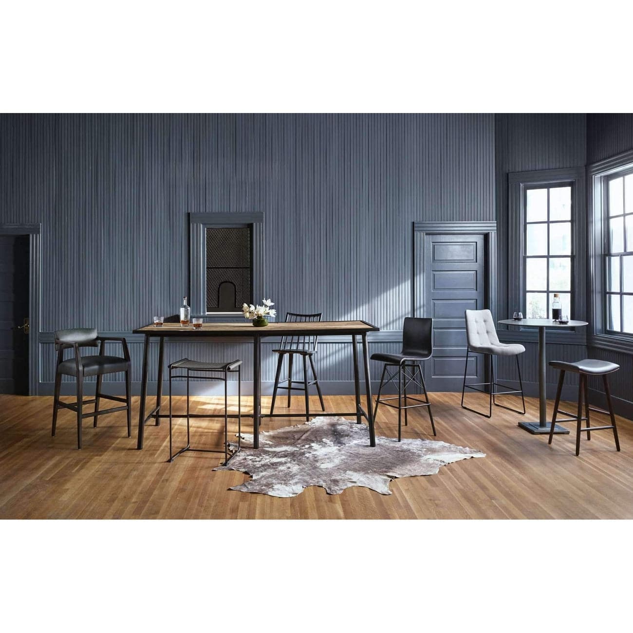 Lewis Windsor Bar + Counter Stool-Four Hands-FH-VBFS-013-Bar StoolsBar-Black Oak-2-France and Son
