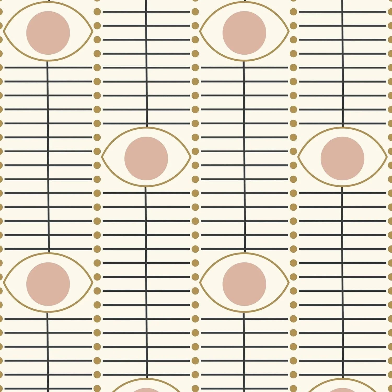 Osidan Wallpaper-Mitchell Black-MITCHB-WC420-BL-PM-10-Wall PaperPatterns Blushing Tones-Premium Matte Paper-1-France and Son