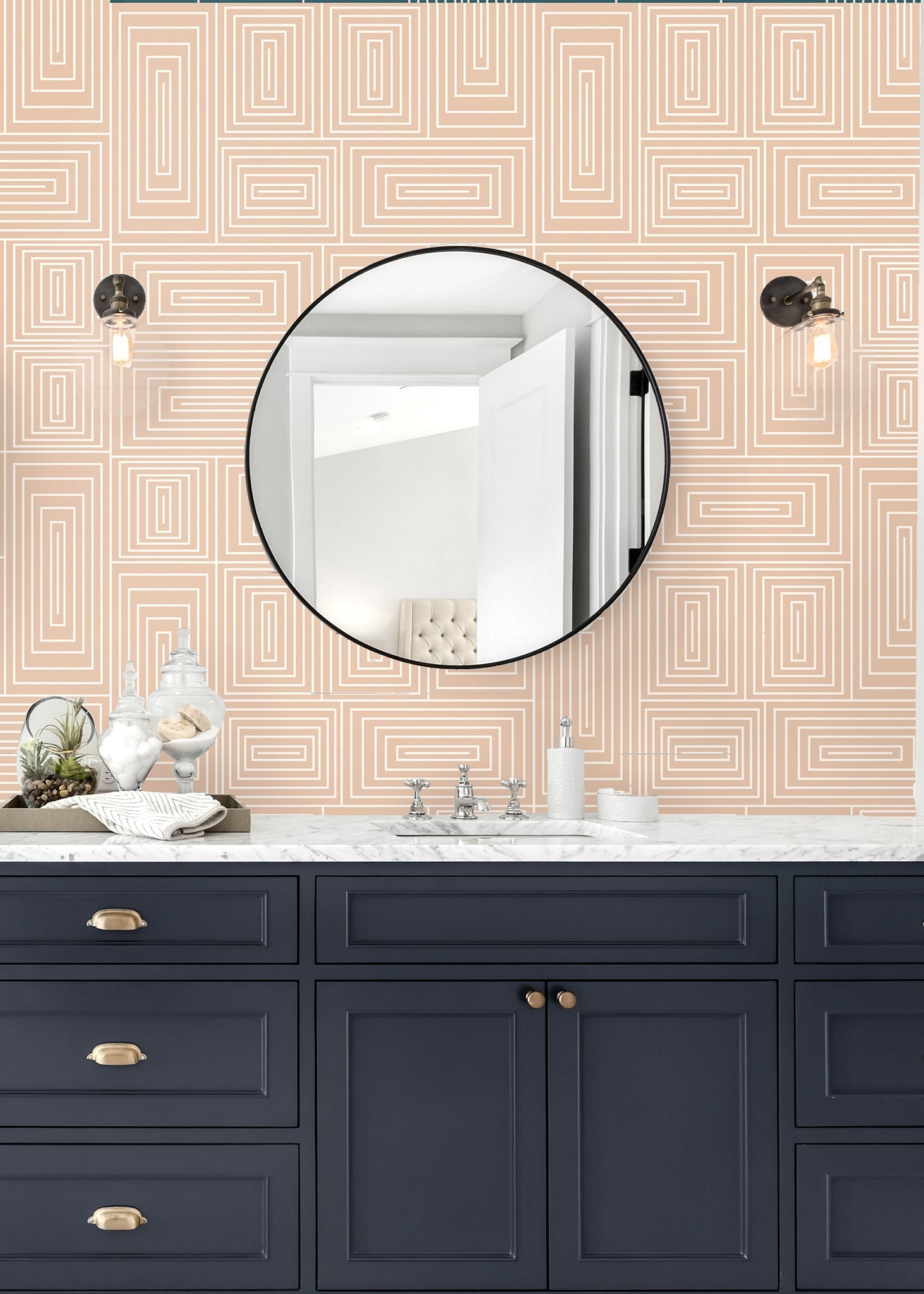 Nia Wallpaper-Mitchell Black-MITCHB-WCFM3-CR-PM-10-Wall DecorPatterns Coffee & Cream-Premium Matte Paper-3-France and Son