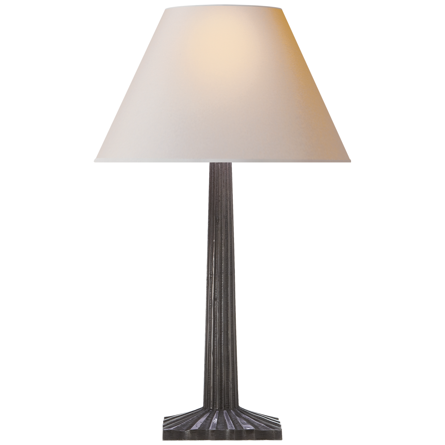 Suzan Fluted Column Table Lamp-Visual Comfort-VISUAL-CHA 8707AI-NP-Table LampsAged Iron-1-France and Son