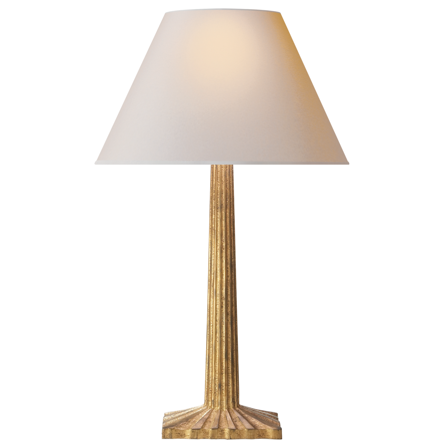 Suzan Fluted Column Table Lamp-Visual Comfort-VISUAL-CHA 8707GI-NP-Table LampsGilded Iron-2-France and Son