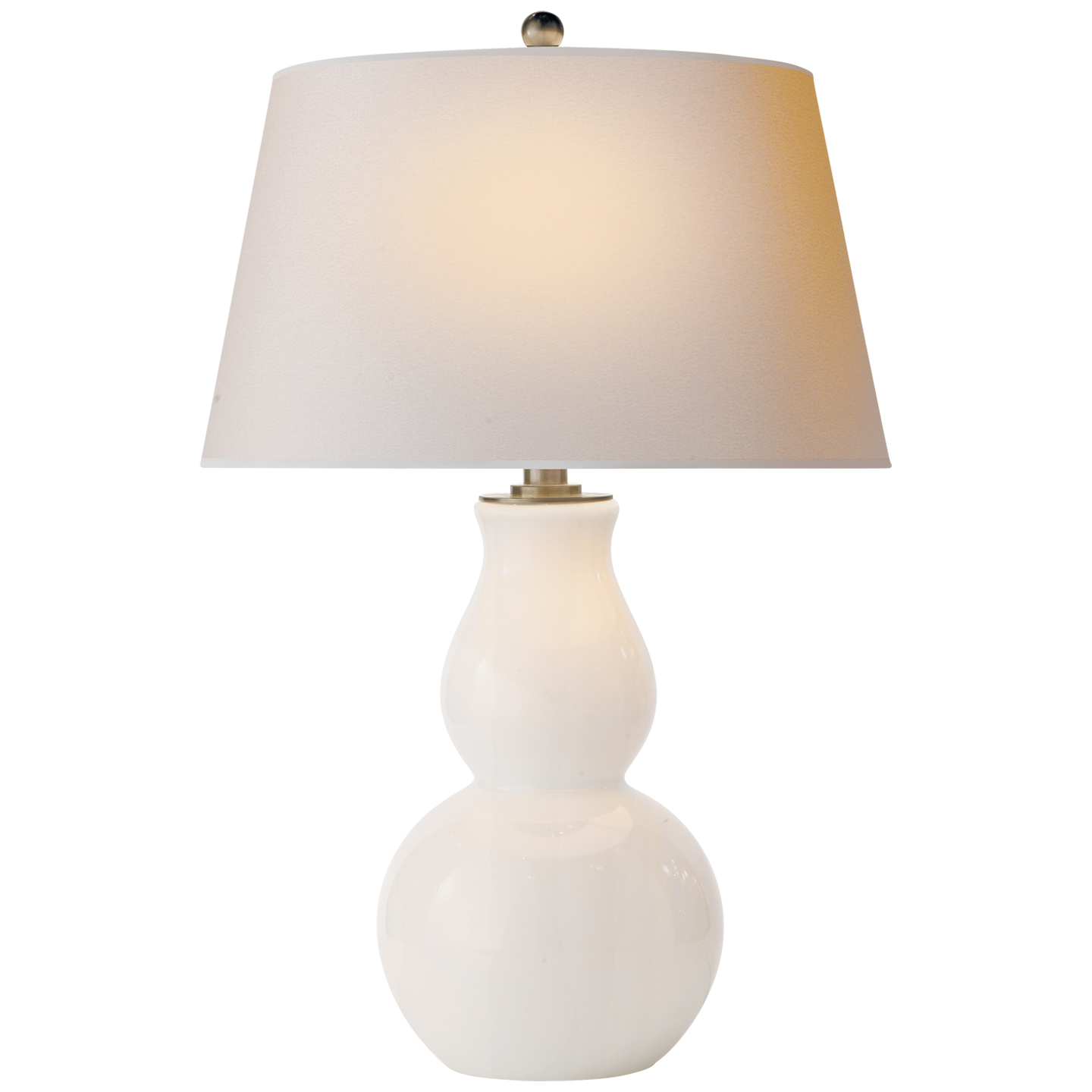 Olympia Bottom Gourd Table Lamp-Visual Comfort-VISUAL-SL 3811WG-NP-Table LampsWhite Glass-2-France and Son
