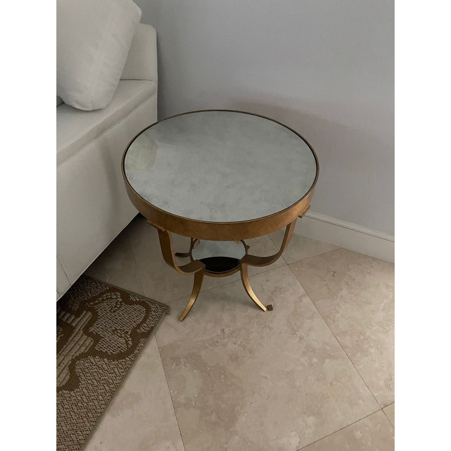 Small Gueridon Table-Modern History-MODERN-MH994F01-Side TablesAntiqued Gold Leaf-4-France and Son