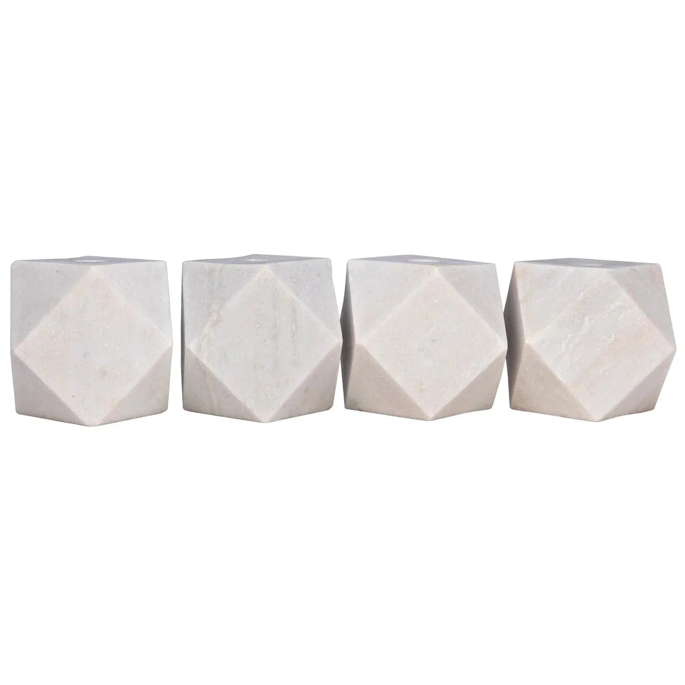 Polyhedron Decorative Candle Holder, Set of 4-Noir-NOIR-YT0717-7WH-Decorative ObjectsBianco Crown Marble-2-France and Son
