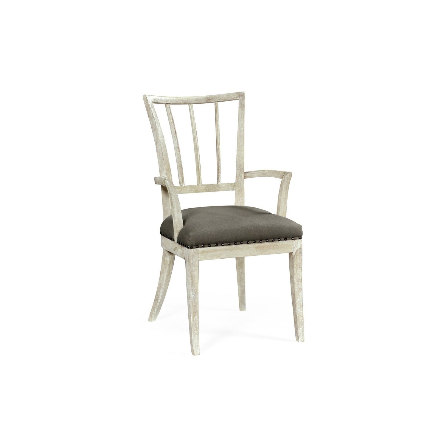 Lucillo Washed Acacia Carver Arm Chair-Jonathan Charles-JCHARLES-530204-AC-WAA-Dining Chairs-1-France and Son