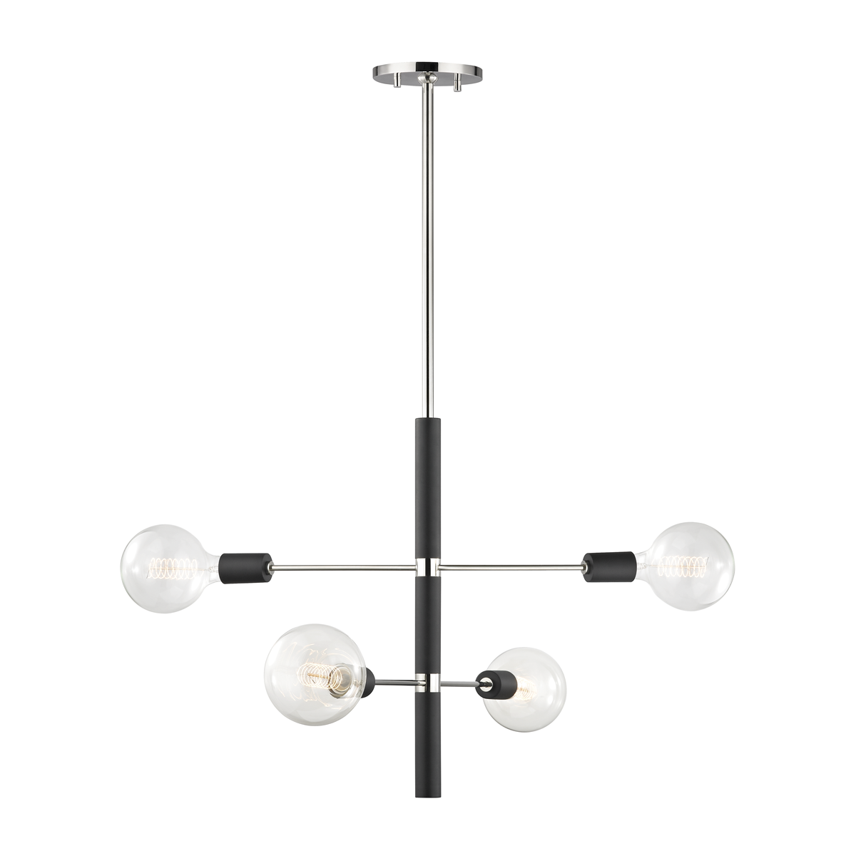 Astrid 4 Light Chandelier-Mitzi-HVL-H178804-PN/BK-ChandeliersPolished Nickel/Black-2-France and Son