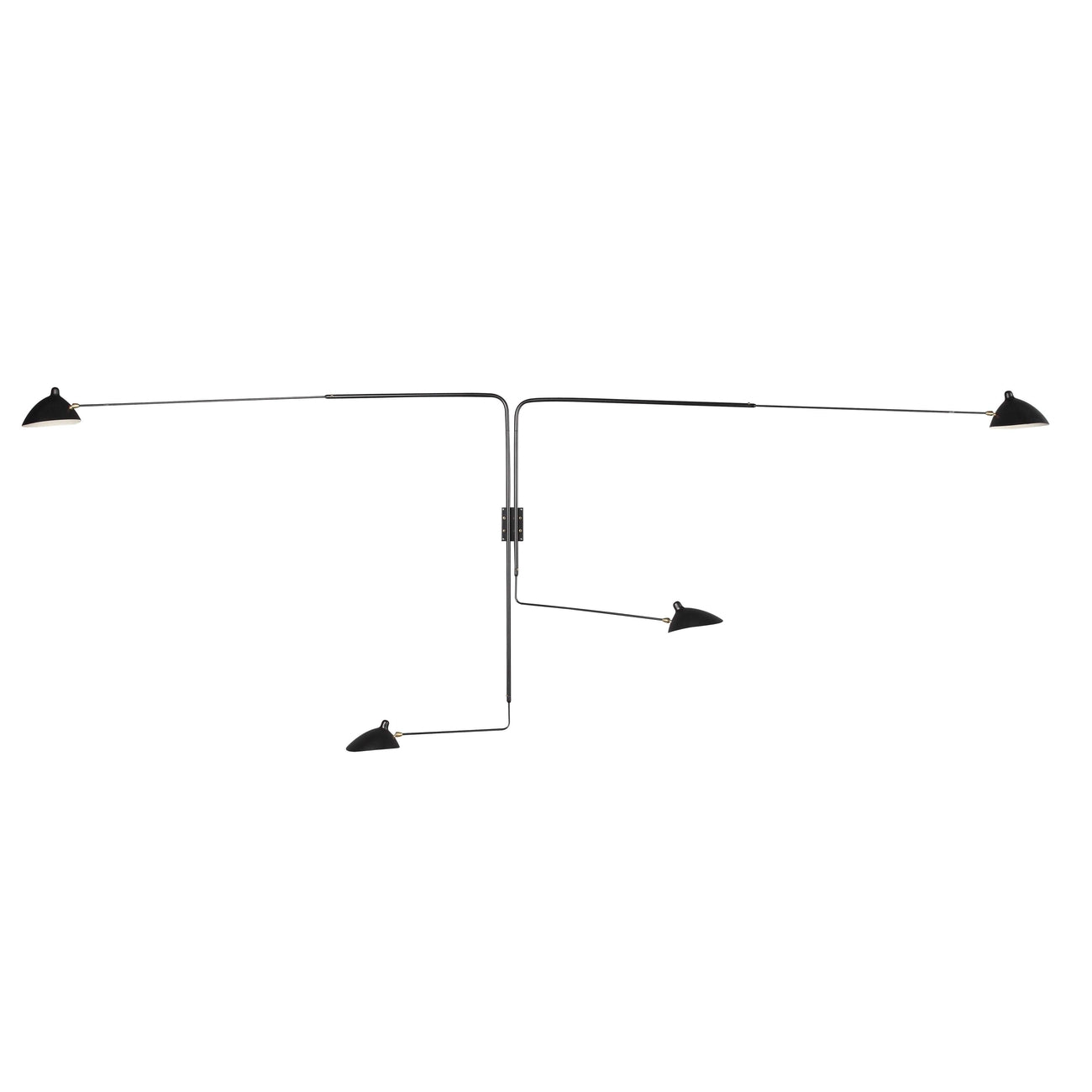 MSC-R4 Four Arm Rotating Wall Sconce - Plug-in-France & Son-LBW035BLKD-Wall Lighting-1-France and Son