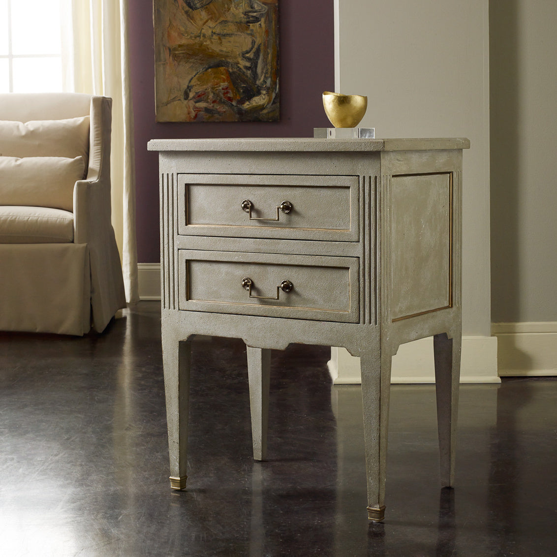 Manor House Bedside Chest-Antique Grey-Modern History-MODERN-MH592F01-Nightstands-1-France and Son