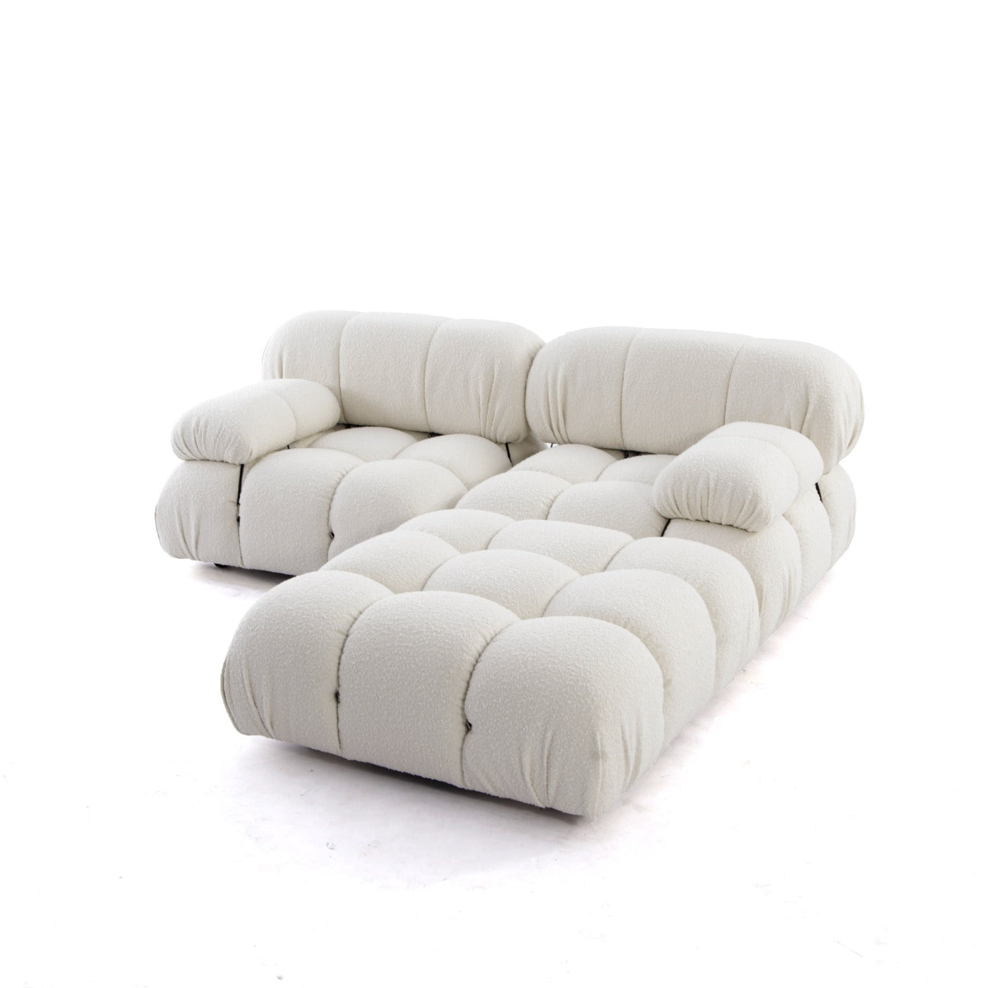 Bellini Sectional Sofa Set-France & Son-FYS076IVORY-ARM-ARM-OTT-Sectionals2pc + Ottoman-Ivory Velvet-5-France and Son