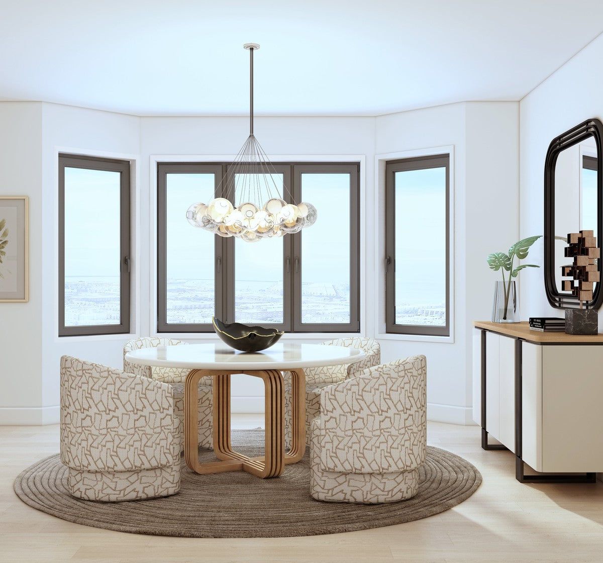 Portico Barrel Chair - Brown, White