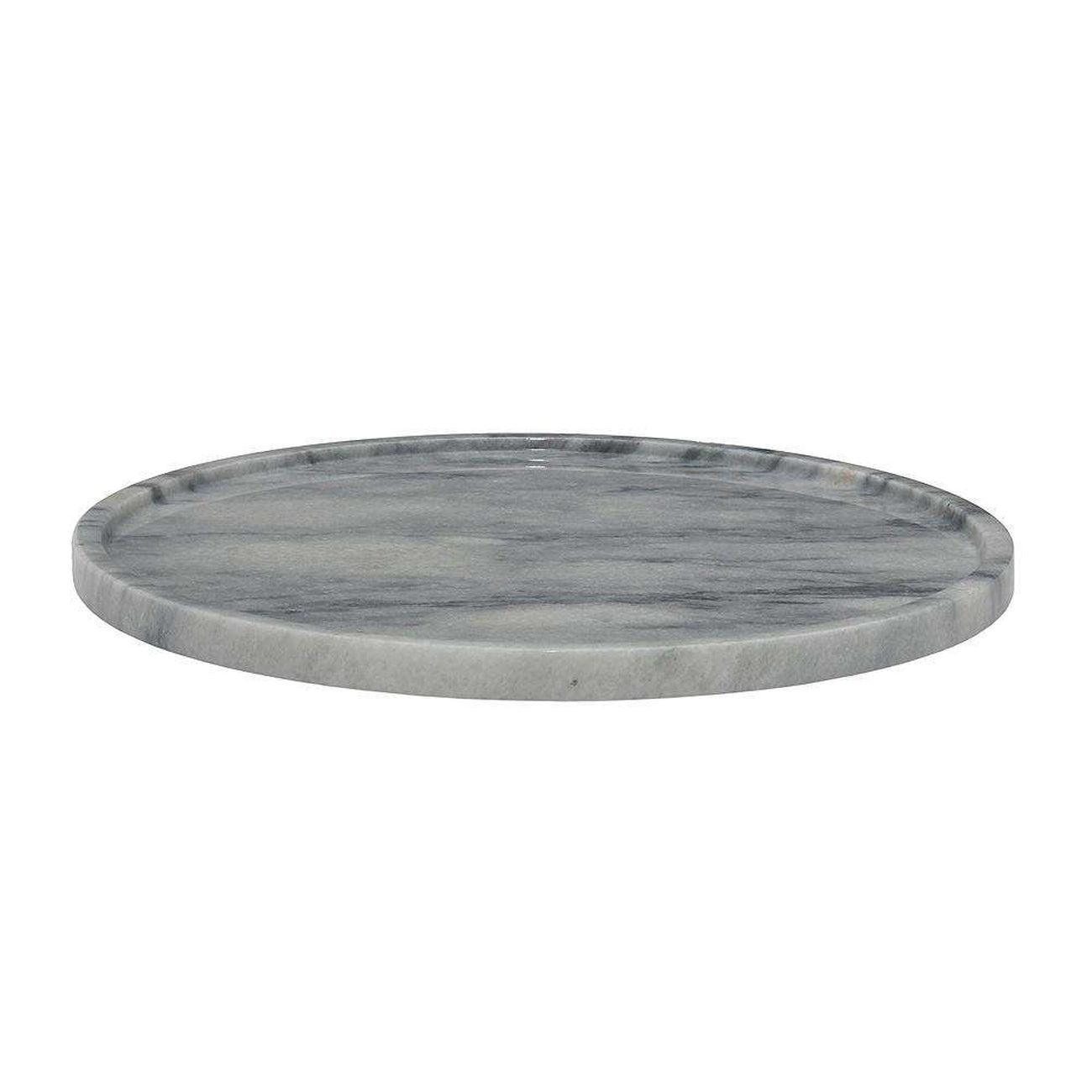 Cloud Gray 16" Marble Round Place Tray
