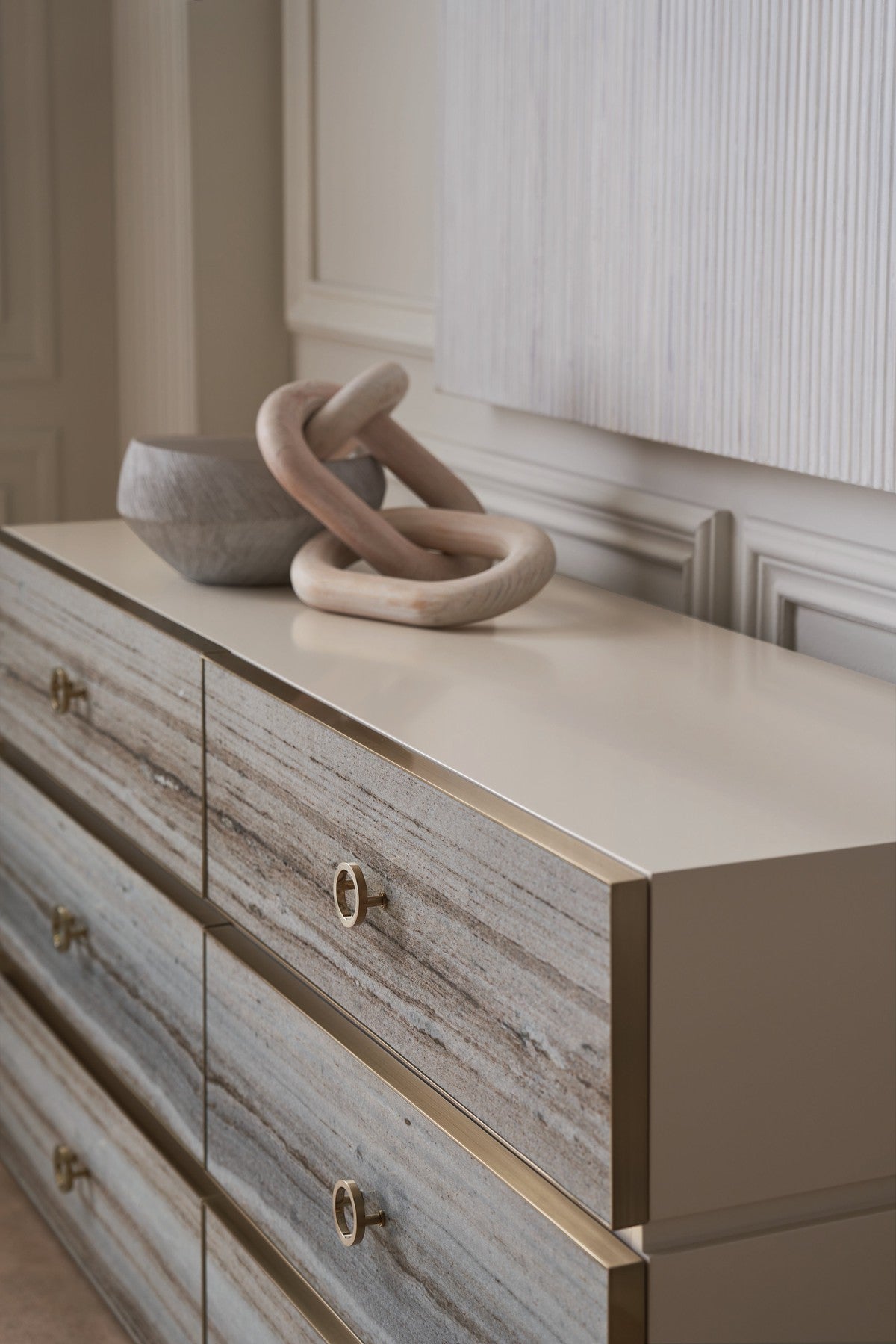 Bedrock Dresser  - Off White, Gold