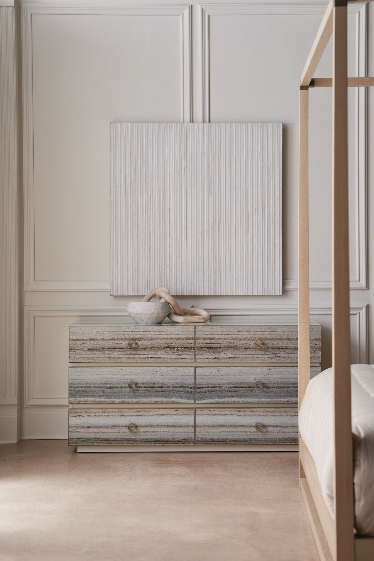 Bedrock Dresser  - Off White, Gold