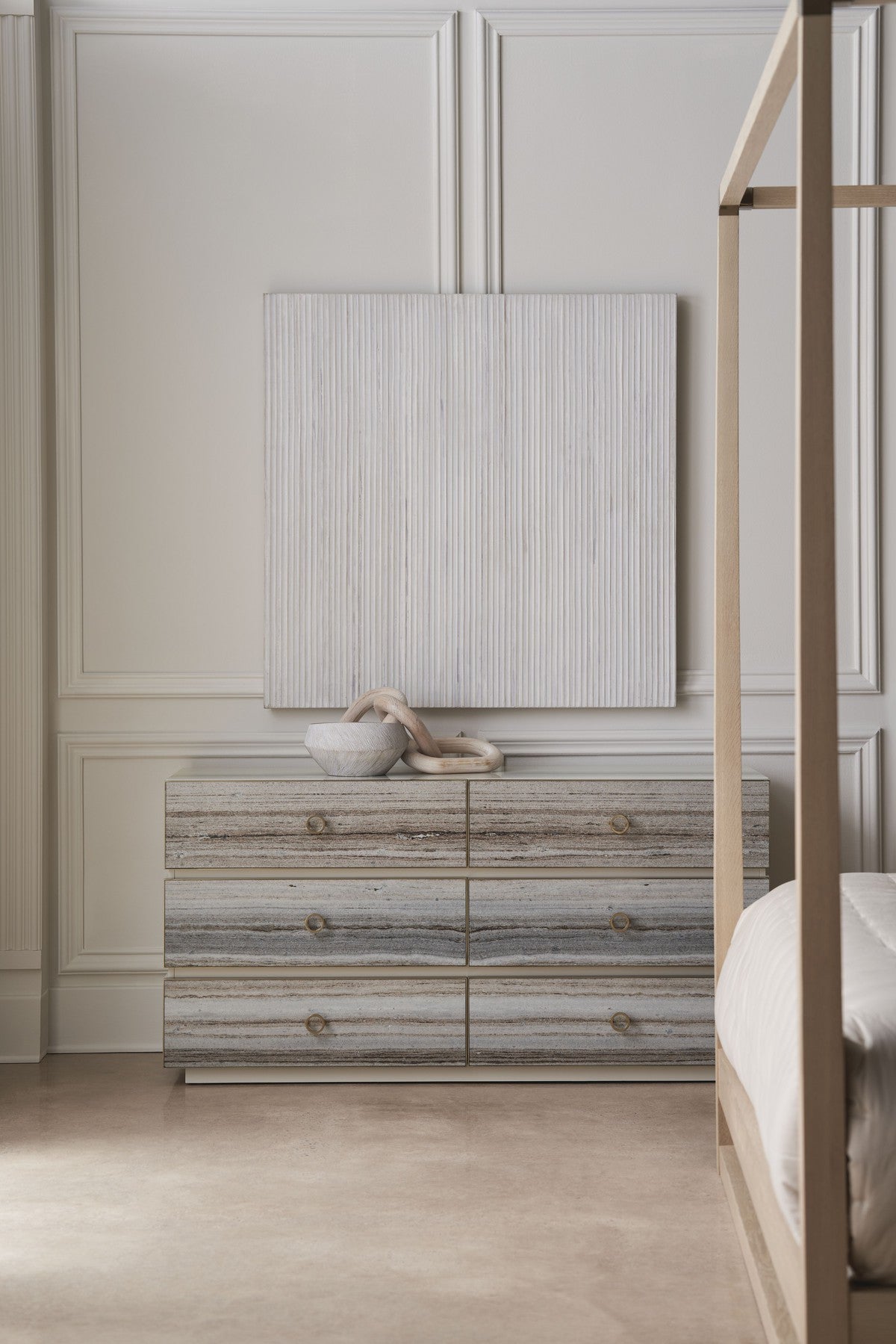 Bedrock Dresser  - Off White, Gold