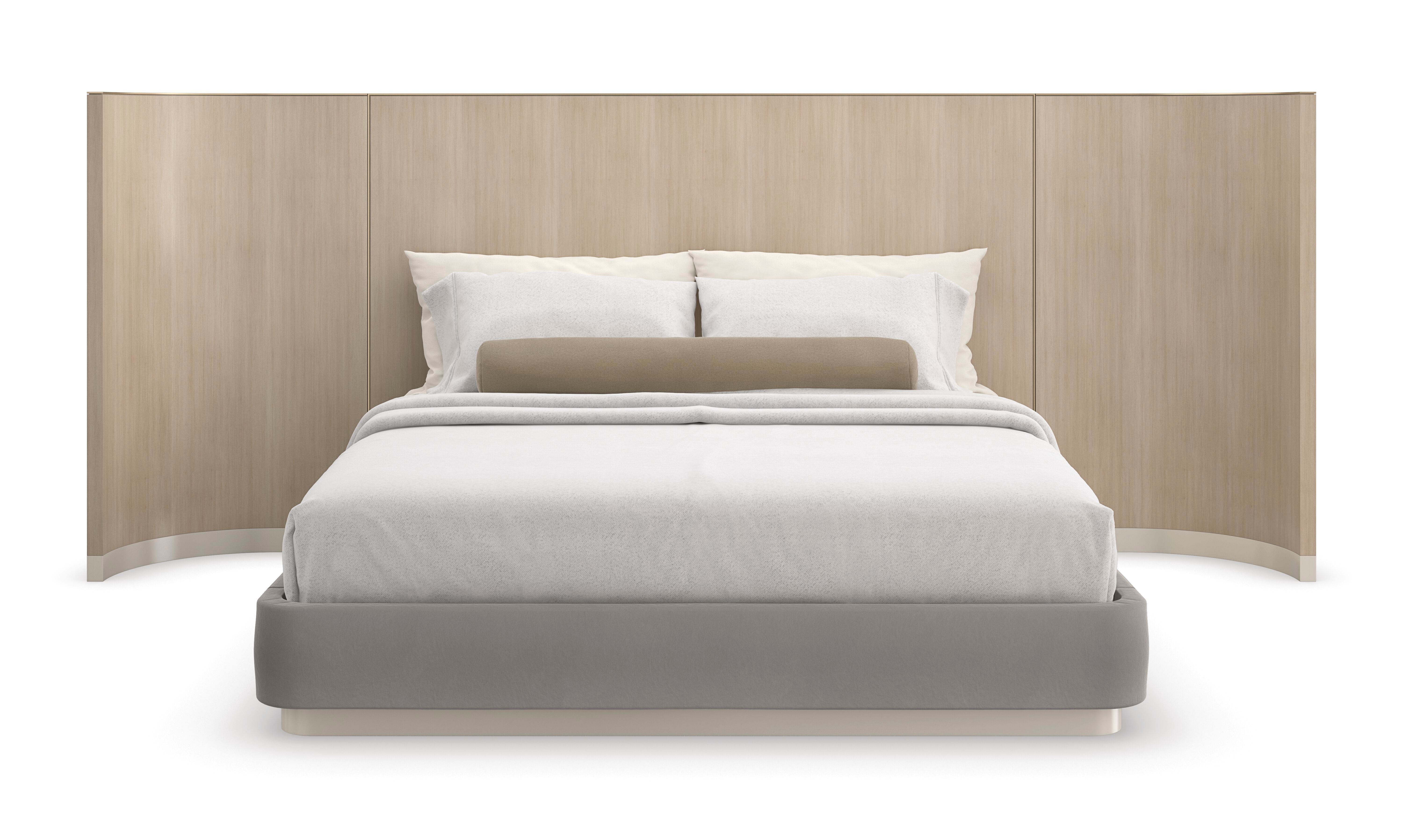 Dream Chaser Bed With Wings-King  - Beige, Grey, Gold