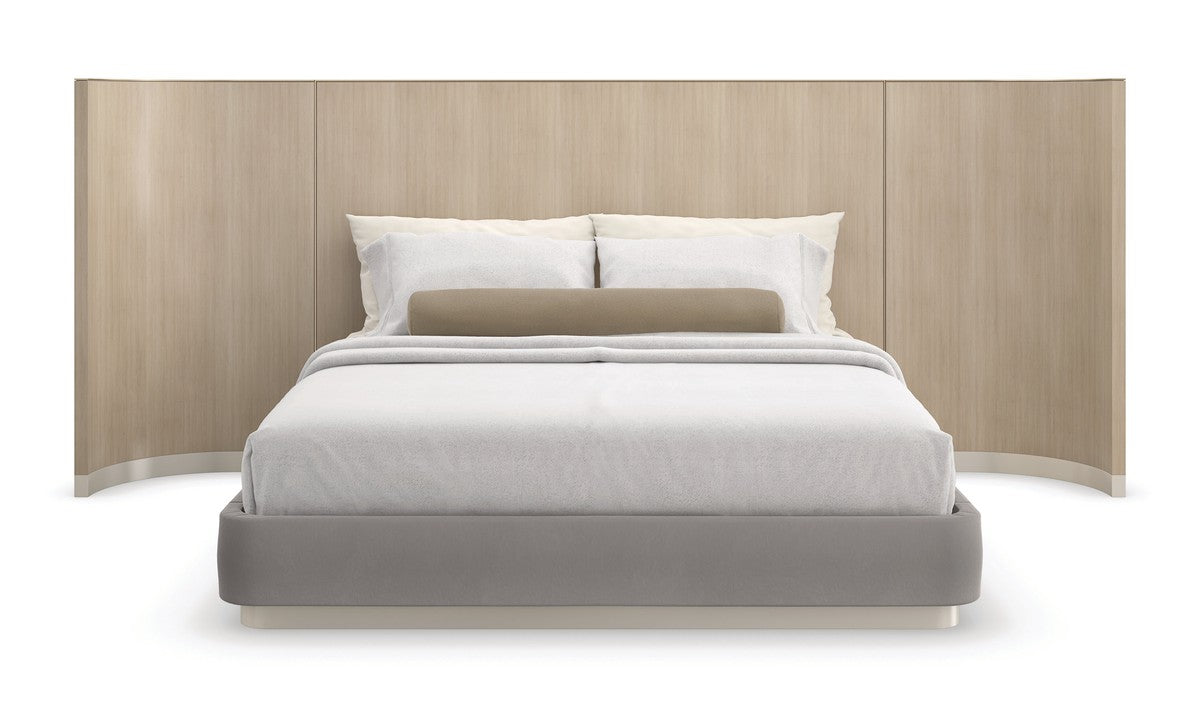 Dream Chaser Bed With Wings-King  - Beige, Grey, Gold