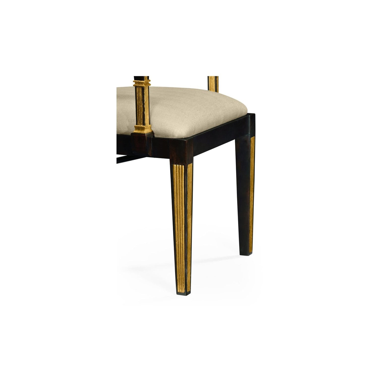 Regency Curved Back Arm Chair-Jonathan Charles-JCHARLES-494347-AC-EBF-F001-Dining ChairsBlack Painted & MAZO F001-5-France and Son