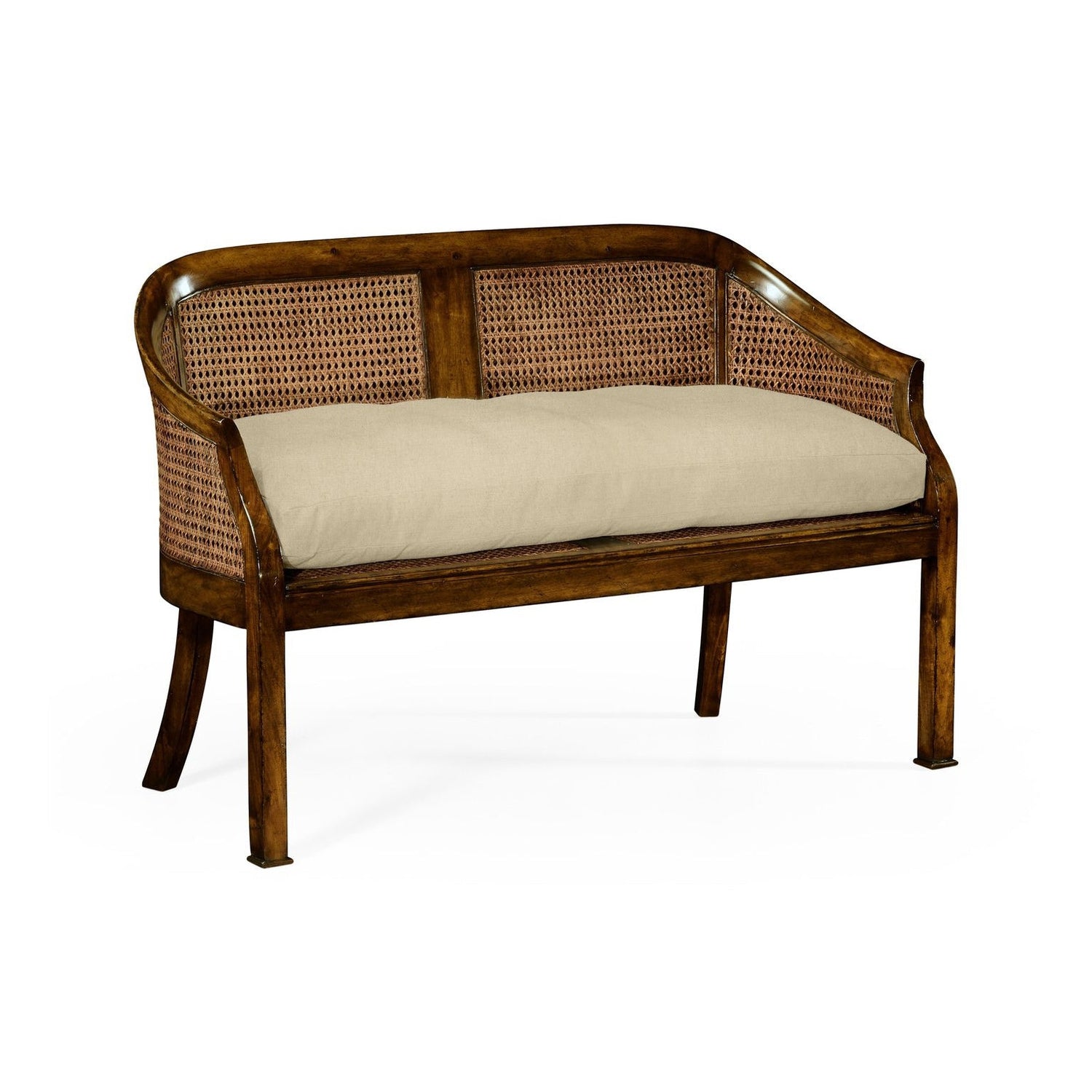 Walnut 2-Seater Salon Settee Cane Back-Jonathan Charles-JCHARLES-492247-WAL-F400-SofasShambala-1-France and Son
