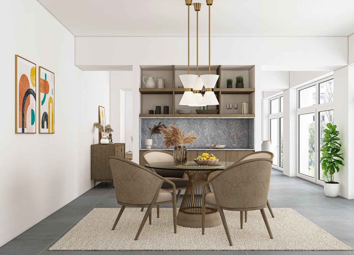 Finn Woven Dining Chair - Brown, Beige