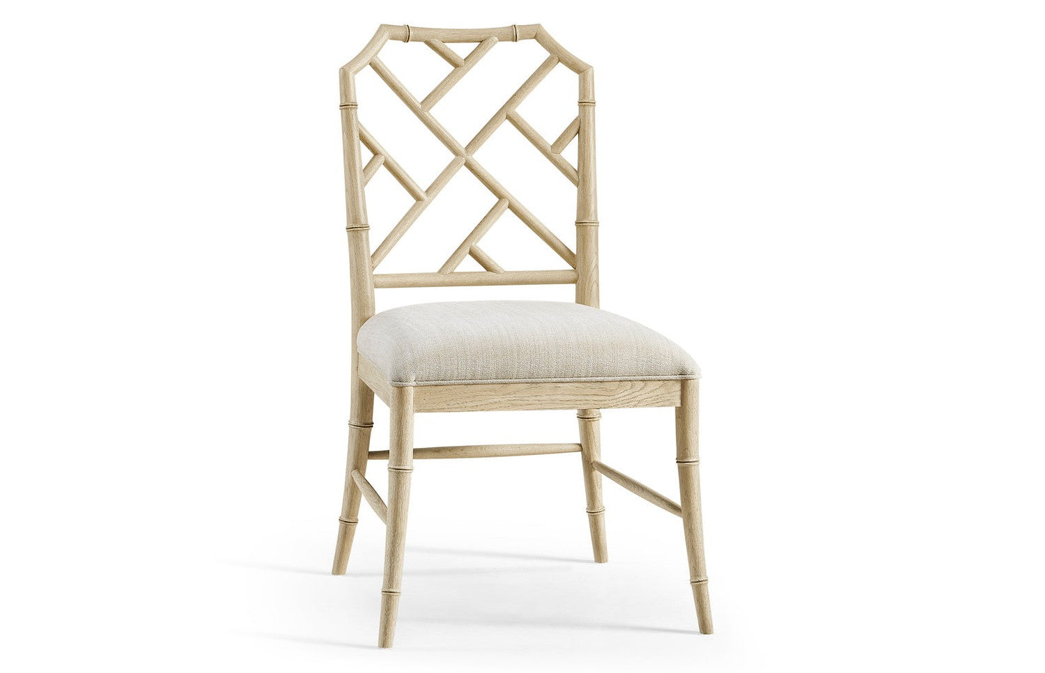 Saros Chippendale Bamboo Side Chair-Jonathan Charles-JCHARLES-003-2-121-STO-Dining ChairsDry Stripped Oak-6-France and Son