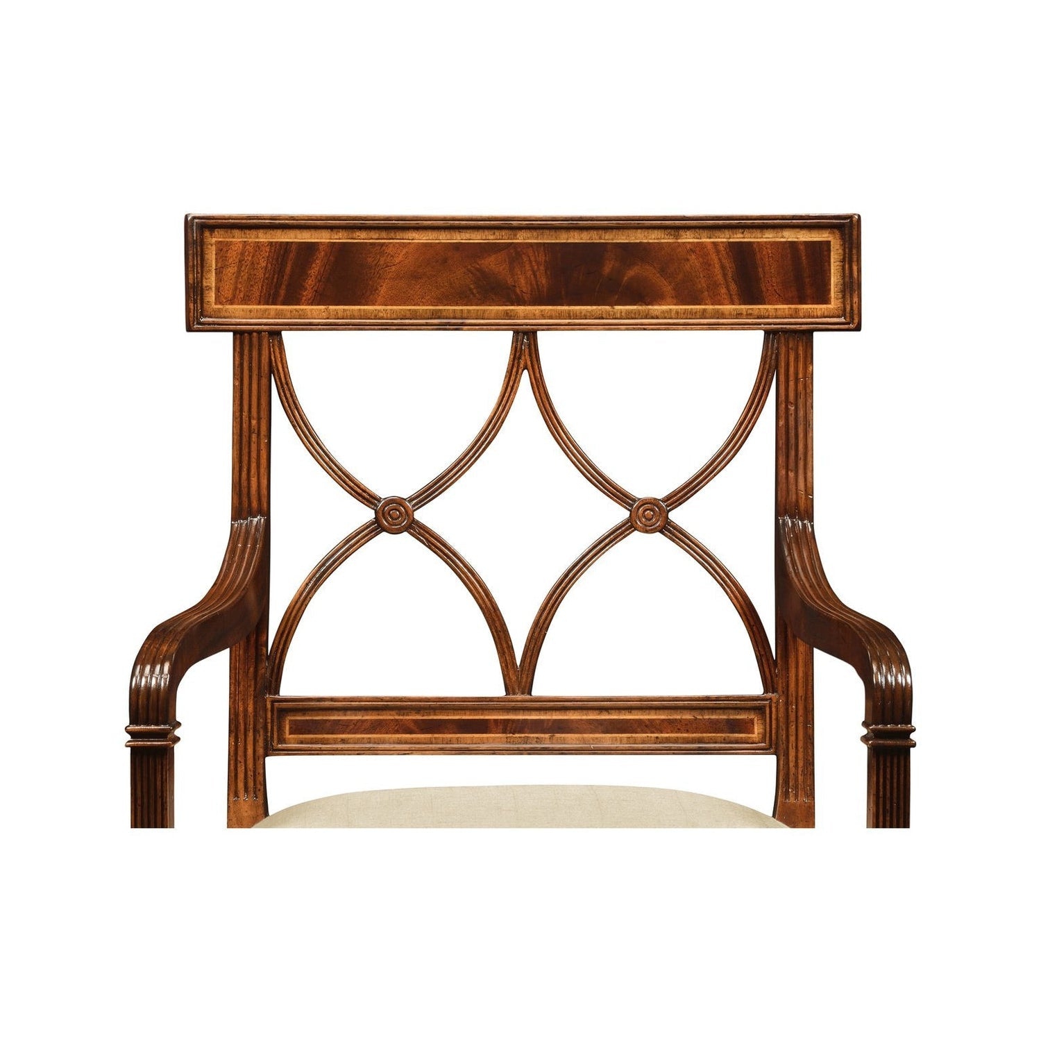 Regency Curved Back Arm Chair-Jonathan Charles-JCHARLES-494347-AC-EBF-F001-Dining ChairsBlack Painted & MAZO F001-9-France and Son