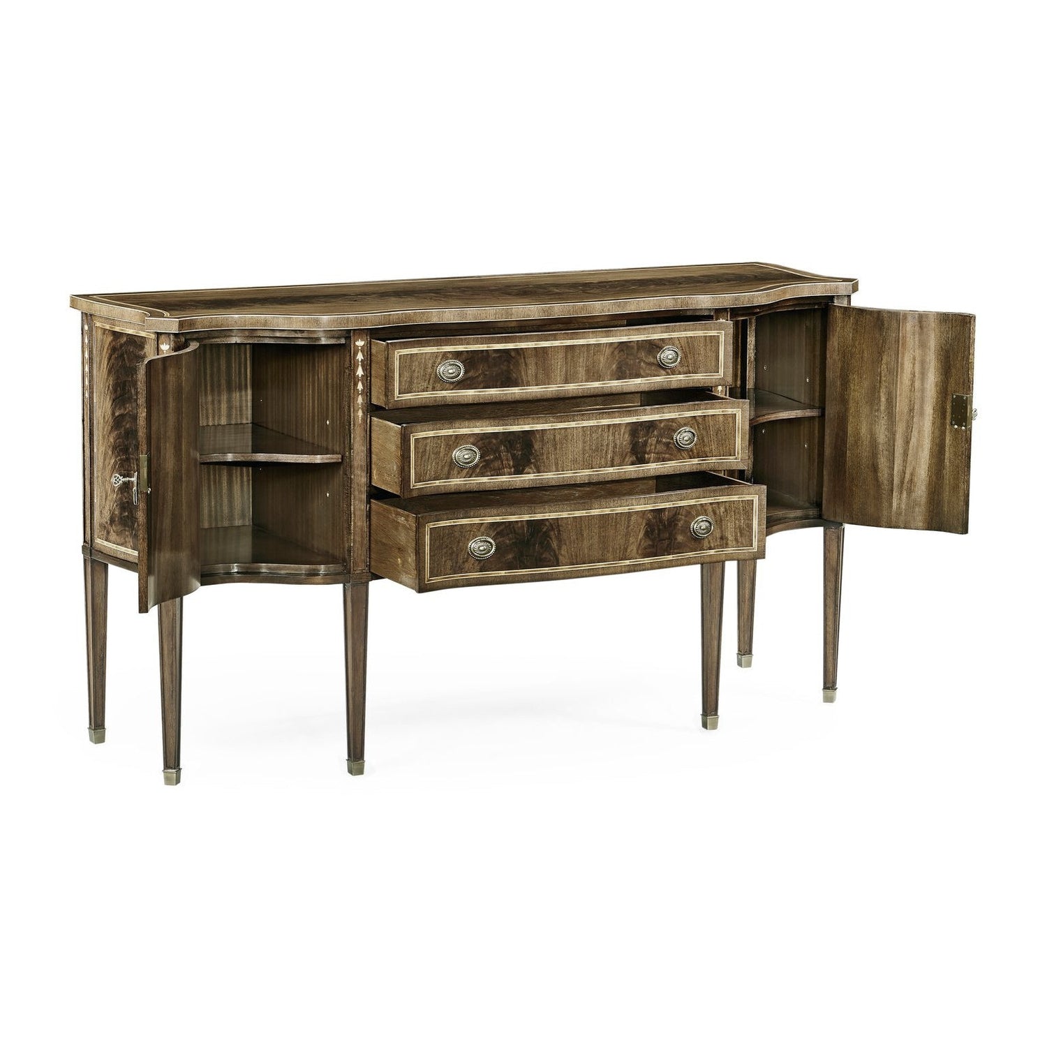 Mahogany Sideboard with Curved Doors-Jonathan Charles-JCHARLES-492637-MAH-Sideboards & CredenzasMahogany-8-France and Son
